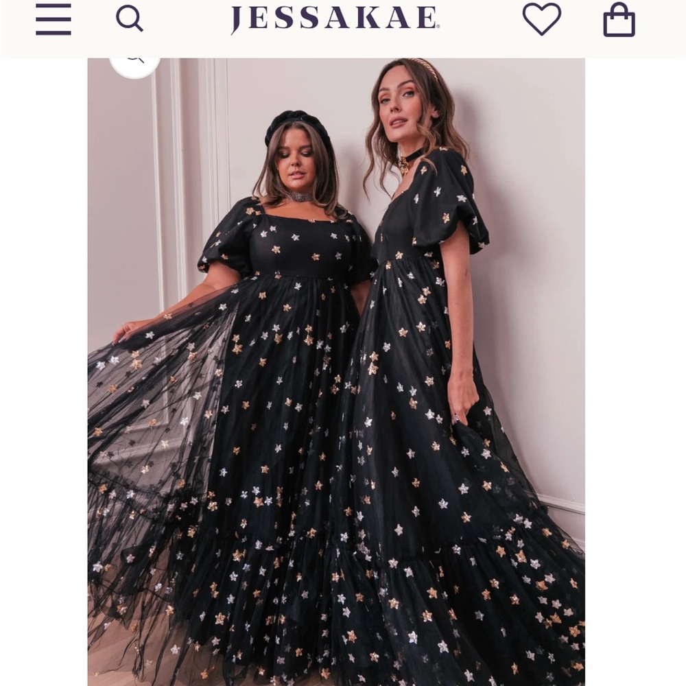 JessaKae Black Starry Maxi Dress